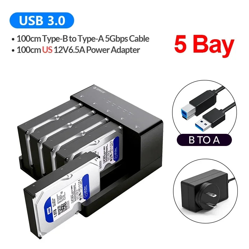 ORICO 2/5 Bay SATA to USB 3.0 HDD Docking Station with Offline Clone Function