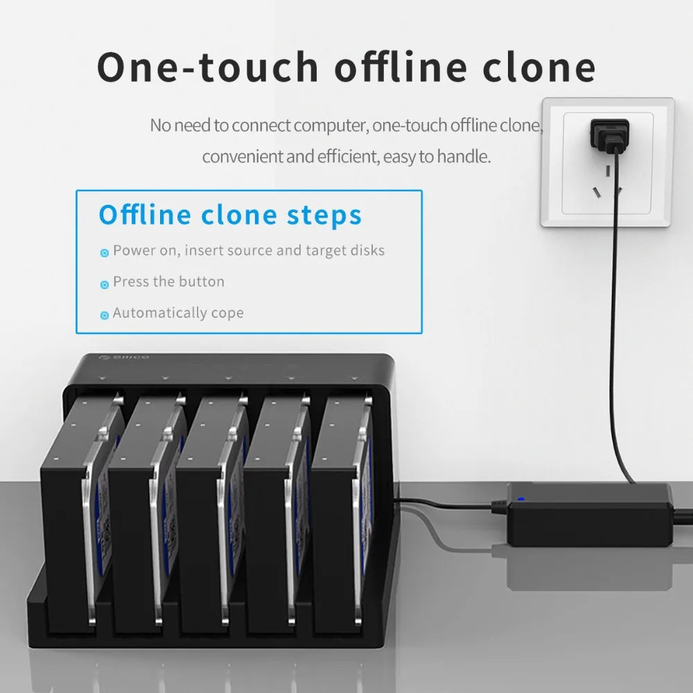 ORICO 2/5 Bay SATA to USB 3.0 HDD Docking Station with Offline Clone Function