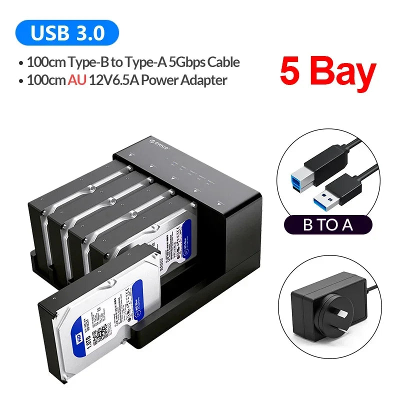 ORICO 2/5 Bay SATA to USB 3.0 HDD Docking Station with Offline Clone Function